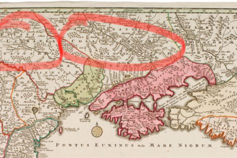 Карта: Україна козацька 1740 року