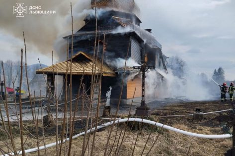 На Львівщині  згоріла 150 річна церква Архангела Михайла